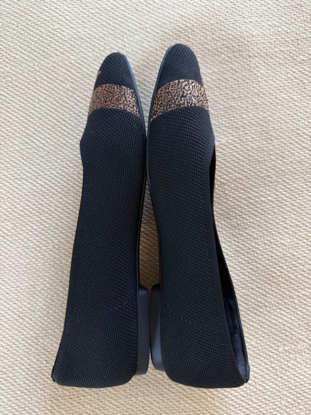 Vivaia Black Leopard Embroidered Knit Flats Women’s Slip-On Shoes - Picture 4 of 9